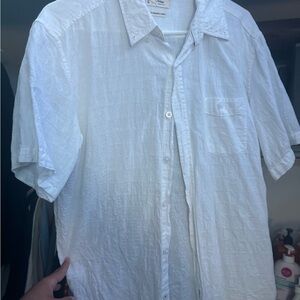 Crisp White Casual Button Down Shirt